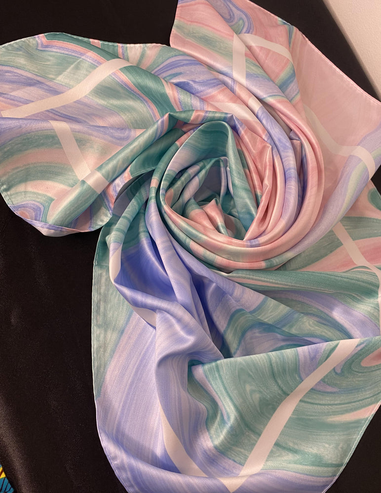 Marbled Satin Headscarf